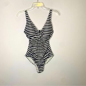 Nip Tuck Swimsuit Sz 12 Classy Old Money Tummy Control Preppy